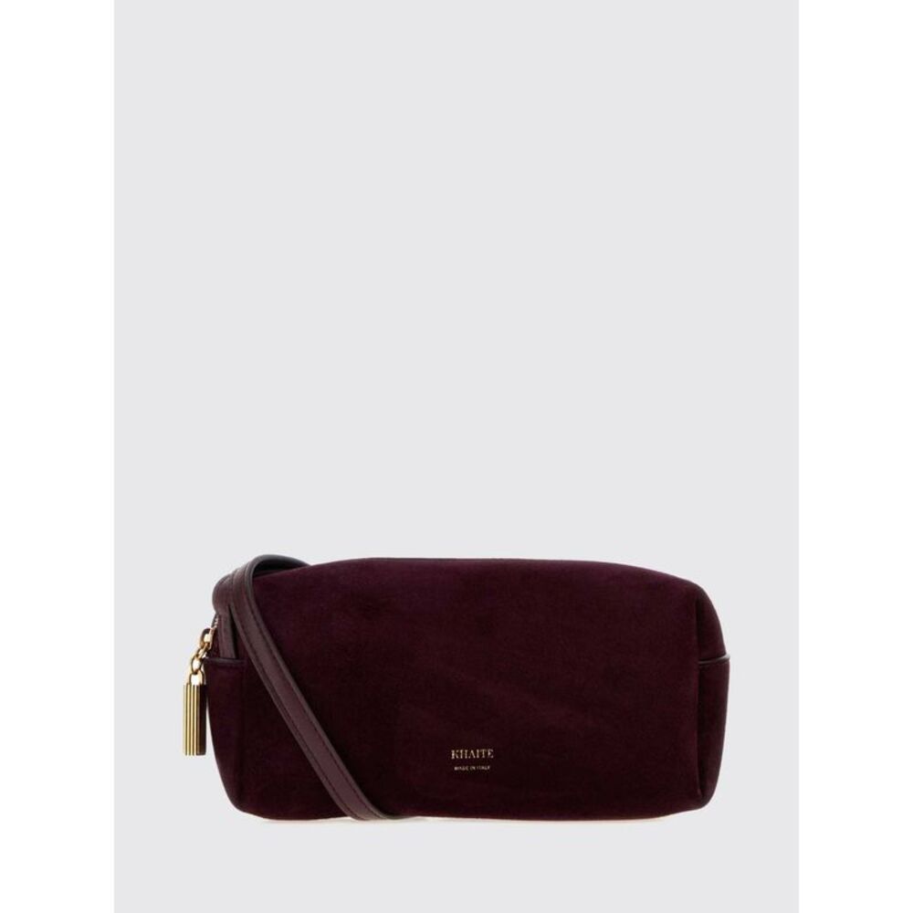 Khaite Women Khaite Kye Suede Mini Crossbody Bag With Laminated Logo
